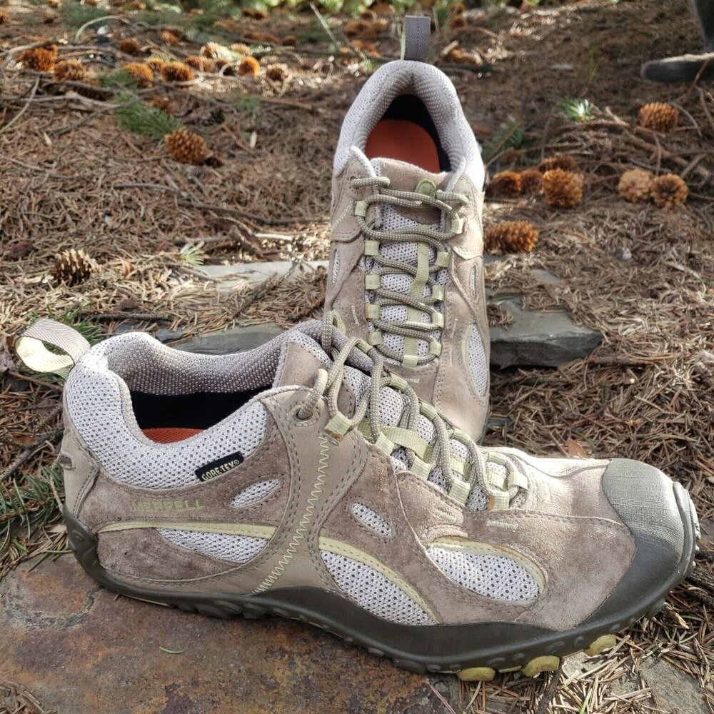 Merrell Hiking Shoes Womens 9 Chameleon Arc Wind Gortex Taupe OrthoLite Vibram
